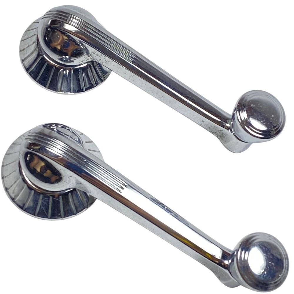 '38-'48 Buick Chrome Window Crank Handle Knobs Set with Trim #4151306